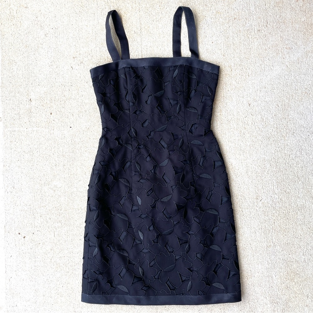 Saks Fifth Avenue X Oscar De La Renta Vintage Black Lace Cocktail Dress LBD Sz 4